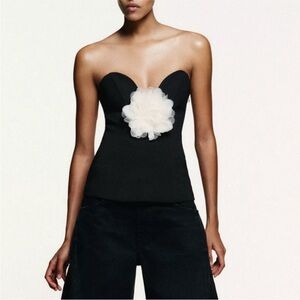 CONTRAST FLORAL BANDEAU TOP